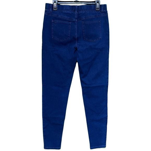 Betabrand Yoga Denim Classic Pull On Skinny Leg Jeans Dark Wash Medium Long - Picture 3 of 11